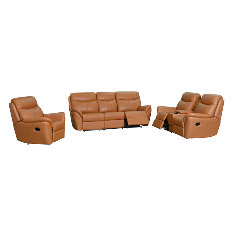 Sofa Half Leather 237 321 Seater + MT Box - Dark Orange