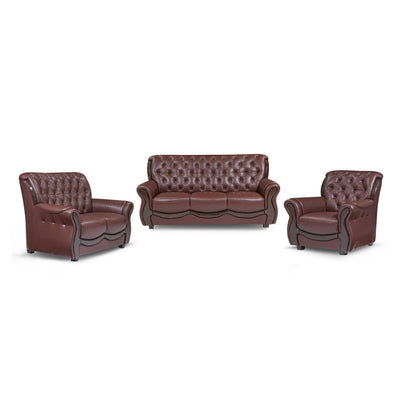 Classic Sofa Half Leather Beauty Maroon